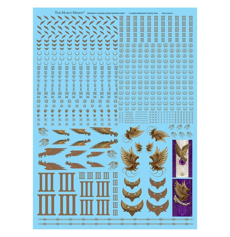 WarForge - Planche de décalcomanies de la Légion des Emperor's Children - Warhammer - Emperor's Children